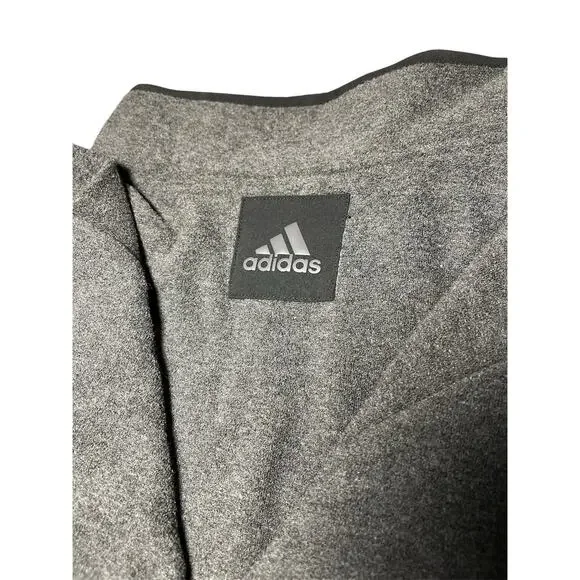 ADIDAS Primegreen Men's 1/4 Grey Quarter-Zip Pullover Golf Pocket FLEECE Sz 3XLT - Picture 6 of 11